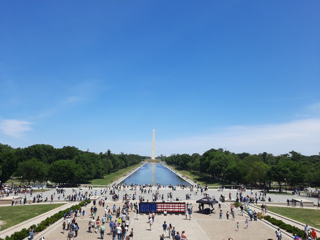 Vy över Washingtonmonumentet. Bild tagen av praktikant Henri Winberg