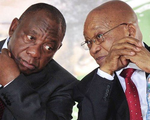 Bilden visar t.v SA nya president Cyril Ramaphosa och t.h Jacob Zuma. Foto: GCIS  , Government Communication and Information System , Republic of South Africa