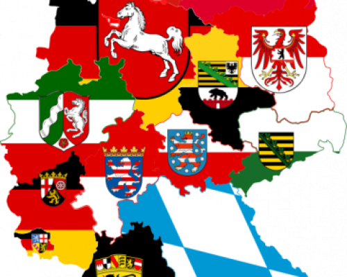 Bilden visar de tyska delstaterna (Wikipedia Commons)